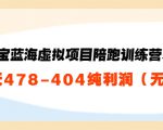 淘宝蓝海虚拟项目陪跑训练营5.0：单天478纯利润-最全资源库