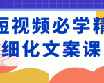 短视频必学精细化文案课,提升你的内容创作能力、升级迭代能力和变现力(价值333元)-最全资源库