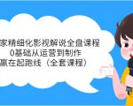 独家精细化影视解说全盘课程,0基础从运营到制作,赢在起跑线(全套课程)-最全资源库
