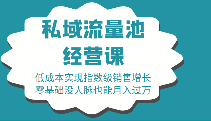 16堂私域流量池经营课：低成本实现指数级销售增长，零基础没人脉也能月入过万-最全资源库