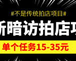 最新暗访拍店信息差项目,单个任务15-35元(不是传统拍店项目)-最全资源库