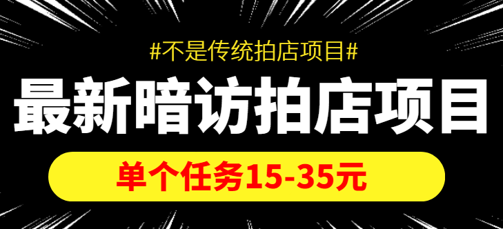 最新暗访拍店信息差项目,单个任务15-35元(不是传统拍店项目)-最全资源库