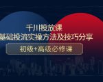 千川投放课:0基础投流实操方法及技巧分享,初级+高级必修课-最全资源库