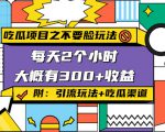 吃瓜项目之不要脸玩法,每天2小时,收益300+(附 快手美女号引流+吃瓜渠道)-最全资源库