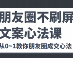 朋友圈不刷屏文案心法课 人人都要懂的商业逻辑 从0~1教你朋友圈成交心法-最全资源库