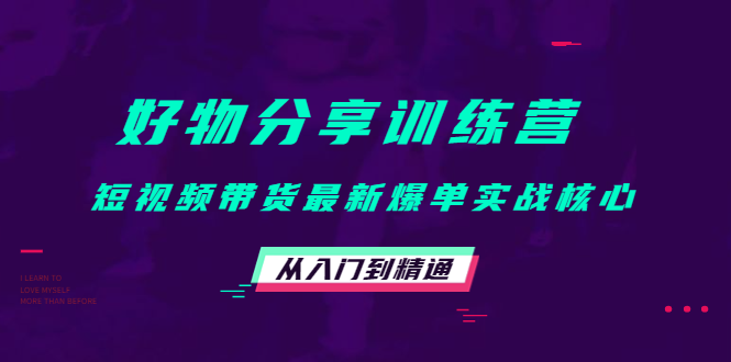 好物分享训练营：短视频带货最新爆单实战核心，从入门到精通-最全资源库