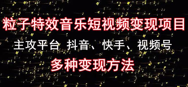 黄岛主《粒子特效音乐短视频变现项目》主攻平台抖音、快手、视频号多种变现方法-最全资源库