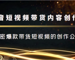 抖音短视频带货内容创作班，解密爆款带货短视频的创作公式-最全资源库