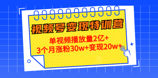 21天视频号变现特训营:单视频播放量2亿+3个月涨粉30w+变现20w+(第14期)-最全资源库