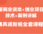 新商业资本+创业项目，技术+案例讲解，精英进阶班全套课程-最全资源库