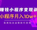抖音赚钱小程序变现训练营：小程序月入10w+各类玩法运营技巧变现-最全资源库