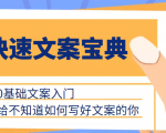 快速文案宝典，0基础文案入门，给不知道如何写好文案的你-最全资源库