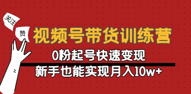 视频号带货训练营：0粉起号快速变现，新手也能实现月入10w+-最全资源库