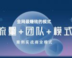 王冲老师《流量+团队+模式》商业模式实战课，全网最赚钱的模式-最全资源库