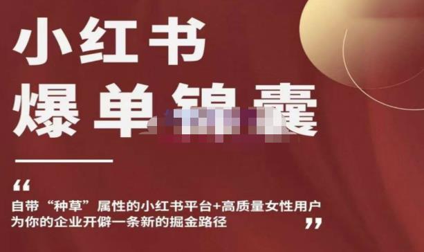 小红书爆单锦囊,自带种草属性+高质量女性用户,为你的企业开辟一条新的掘金路径-最全资源库
