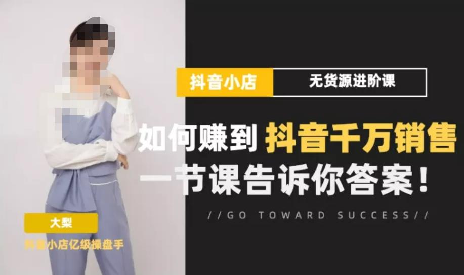 梨子会·抖店无货源进阶冲刺课,如何赚到抖音千万销售,这套课程会告诉你答案-最全资源库