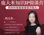 鹿大米知识IP做课营,把你的技能变成百万收入,陪你打出磨人生第费付门一课!-最全资源库