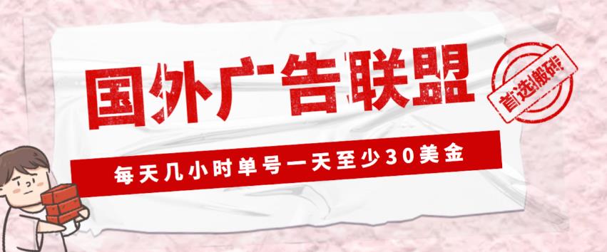 外面收费1980的最新国外LEAD广告联盟搬砖项目,单号一天至少30美金【详细玩法教程】-最全资源库