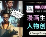 Midjourney V4版本操作教程：2个简单参数，完成漫画生成，人物创建-最全资源库