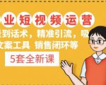 5套·美业短视频运营课从场景到话术·精准引流·吸金文案工具·销售闭环等-最全资源库