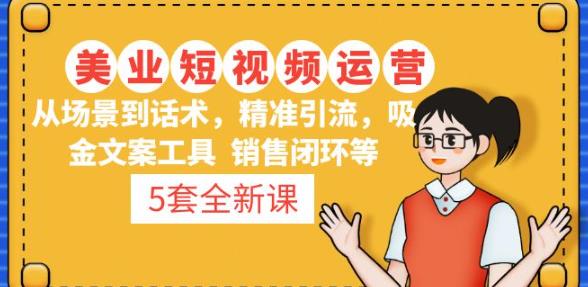 5套·美业短视频运营课从场景到话术·精准引流·吸金文案工具·销售闭环等-最全资源库
