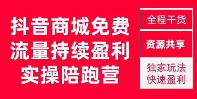 抖音商城搜索持续盈利陪跑成长营，抖音商城搜索从0-1、从1到10的全面解决方案-最全资源库