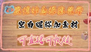 微信动态昵称设置方法，可抖音直播引流，日赚上百【详细视频教程+素材】-最全资源库