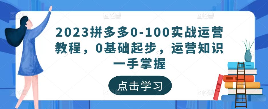 2023拼多多0-100实战运营教程，0基础起步，运营知识一手掌握-最全资源库
