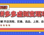 程哥拼多多虚拟变现项目:讲解开店流程-实操-选品-上架-自动发货等-最全资源库