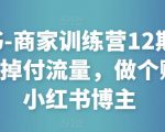 小红书-商家训练营12期：让商家丢掉付流量，做个赚钱的小红书博主-最全资源库