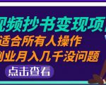 黄岛主中视频抄书变现项目：适合所有人操作，当副业月入几千没问题！-最全资源库