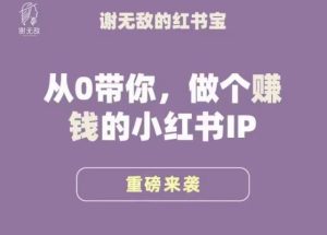 谢无敌·小红书运营大宝典,从0带你做个赚钱的小红书IP-最全资源库