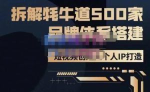 牛牛·500家餐饮品牌搭建&短视频深度解析,拆解牦牛道500家品牌体系搭建-最全资源库