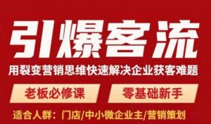 引爆客流,用裂变营销思维快速解决企业获客难题,老板必修课,零基础新手-最全资源库