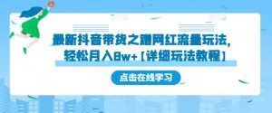 最新抖音带货之蹭网红流量玩法，轻松月入8w+【详细玩法教程】-最全资源库