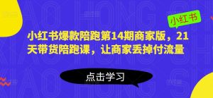 小红书爆款陪跑第14期商家版,21天带货陪跑课,让商家丢掉付流量-最全资源库