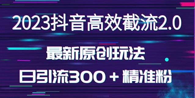 日引300+创业粉,独家抖音高效截流2.0玩法(价值1280)-最全资源库