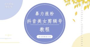 抖音快手暴力涨粉美女混剪视频教程，百分百过原创图片教程！附带违规申诉方法-最全资源库