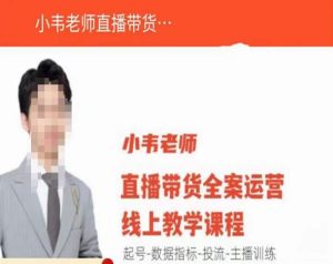 小韦老师直播带货运营线上教学，起号-数据指标-投流-主播训练-最全资源库