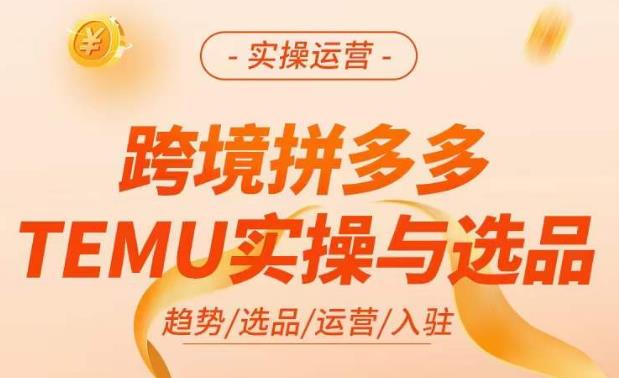 跨境拼多多TEMU实操与选品，​掌握平台运营方法技巧，选品避坑12条标准，爆款的底层思路等-最全资源库