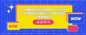 小店随心推投放实操指导从入门到进阶，保姆级投流操作方法，精准起店，生意即刻起飞-最全资源库