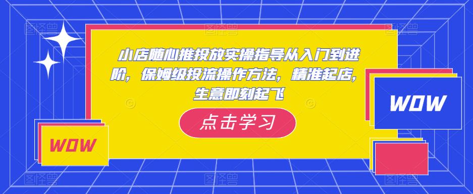 小店随心推投放实操指导从入门到进阶,保姆级投流操作方法,精准起店,生意即刻起飞-最全资源库