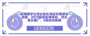 听潮阁学社汽水音乐项目实操课全流程，2023超级蓝海项目，汽水音乐推广，0粉丝也能做-最全资源库