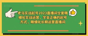 老马实战起号2023直播间全套精细化实战运营，学会正确的起号方式，精细化长期运营直播间-最全资源库