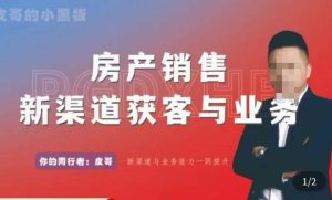 皮哥·房产销售新渠道获客与业务,打造新时代房产经纪达人,助力行业新人成长为业内精英-最全资源库
