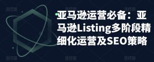 亚马逊运营必备：亚马逊Listing多阶段精细化运营及SEO策略-最全资源库