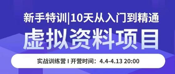 虚拟资料项目新手特训,10天从入门到精通,保姆级实操教学-最全资源库