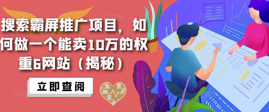 搜索霸屏推广项目,如何做一个能卖10万的权重6网站(揭秘)-最全资源库