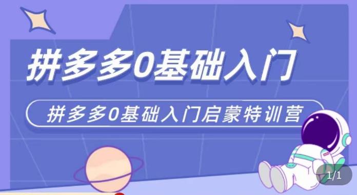 六一电商·拼多多运营0-1实操特训营,拼多多从基础到进阶的可实操玩法-最全资源库