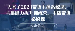 大木子2023带货主播系统课,主播能力提升训练营,主播带货必修课-最全资源库